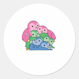 Polysexuelle Flagge Pride Lgbtq Niedlich Pinguin Runder Aufkleber