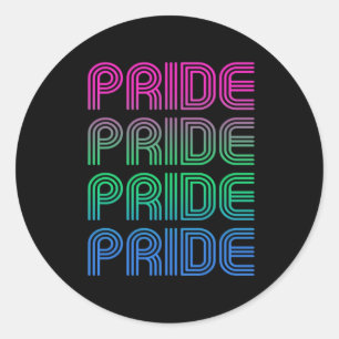 Polysexuelle Retro-Pride Runder Aufkleber