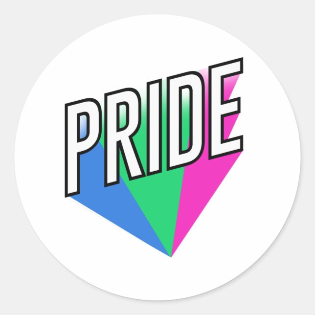 Polysexueller Stolz Runder Aufkleber (Vorderseite)