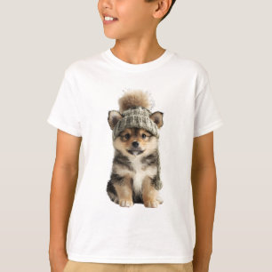 Pom Beanie Shiba Welpe Kinder T-Shirt