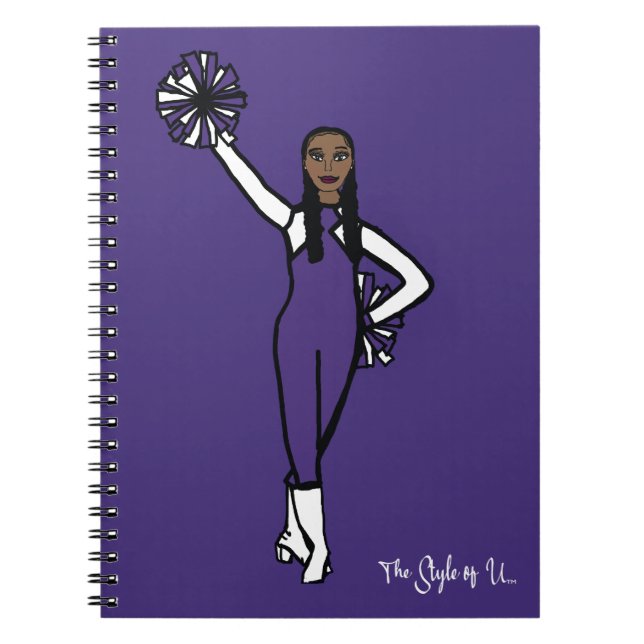 Pom Dancer Lila White Accent P Notizblock (Vorderseite)