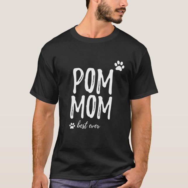 Pom Mama Shirt Funny T Shirt für Spitz Hunde Mama (Vorderseite)