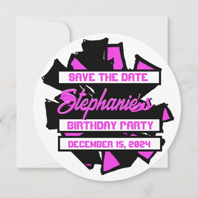 Pom Pom #3 Einladung (Vorderseite)