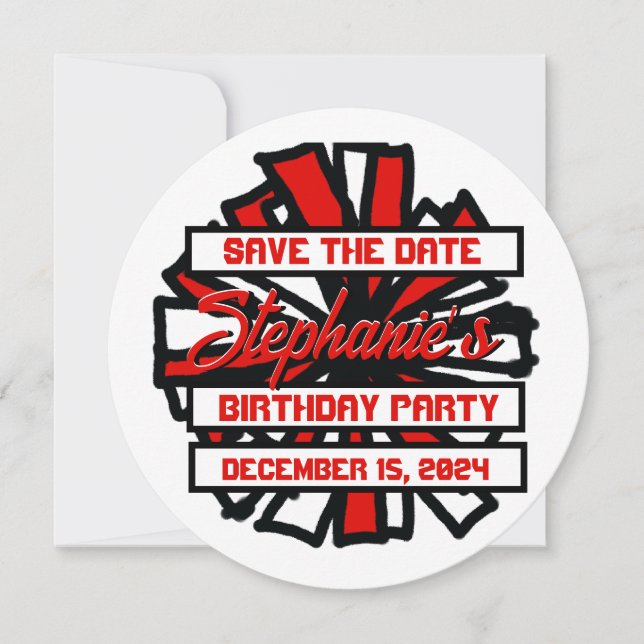 Pom Pom #7 Einladung (Vorderseite)