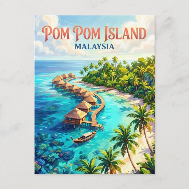 Pom Pom Insel Malaysia Postkarte (Vorderseite)