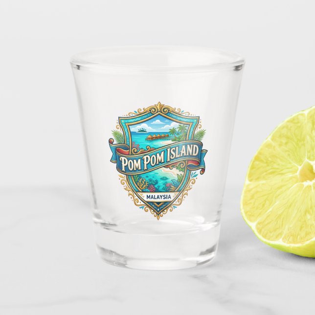 Pom Pom Insel Malaysia Schnapsglas (Vorderseite)