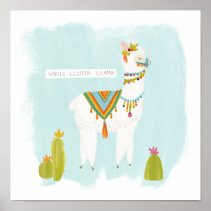 Pom Pom Llama Rama - Whole Lotta Llama Poster