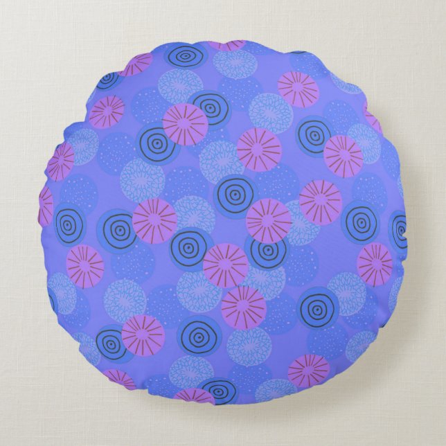 Pom-pom Rundes Kissen (Vorderseite)