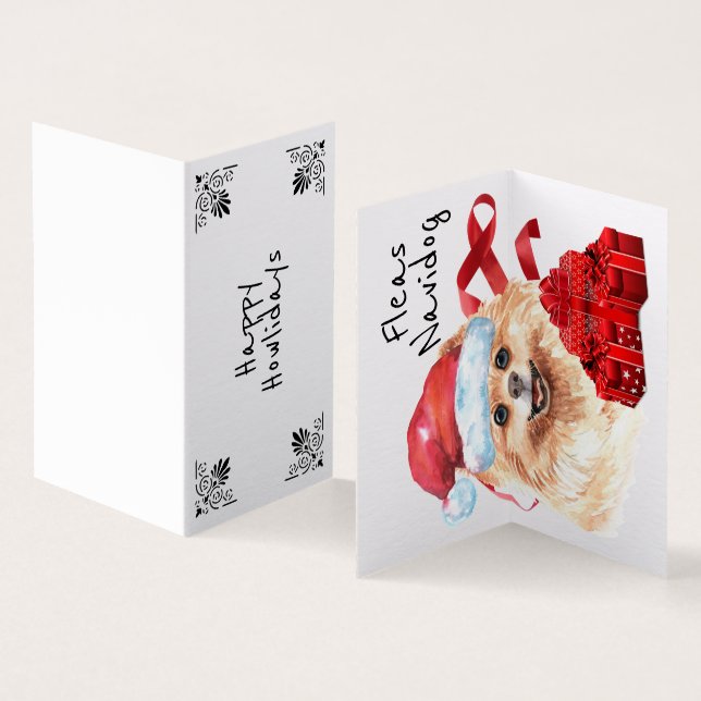 Pom Santa xmas sack rote Geschenke Bänder wünschen (Innenseite und Außenseite)