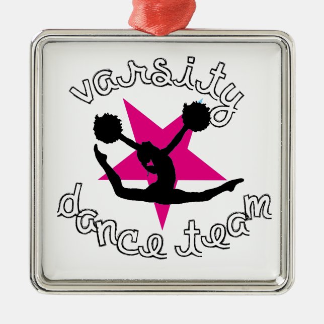 Pom Tanzteam Silbernes Ornament (Vorne)