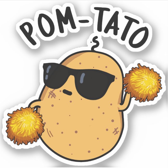 Pom tato Funny Potato Pun Aufkleber (Vorderseite)