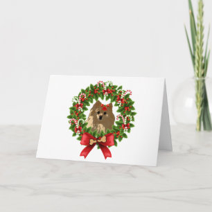 Pom Wreath Holiday Card Feiertagskarte