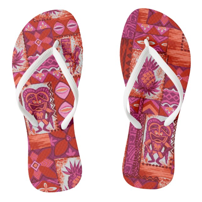 Pomaika’i Tiki Hawaiian Vintag Tapas Flip Flops (Fußbett)