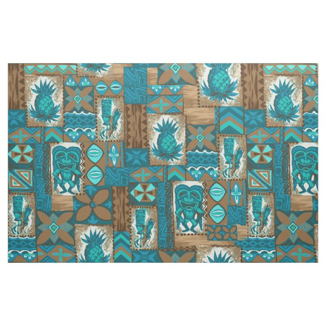 Pomaika’i Tiki Hawaiian Vintag Tapas Stoff (Fat Quarter (45,7 x 55,9 cm))