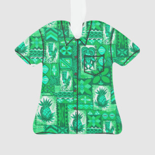 Pomaika’i Tiki Hawaiian Vintage Tapa Aloha-Shirt Ornament