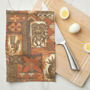 Pomaika’i Tiki Hawaiian Vintage Tapa Geschirrtuch