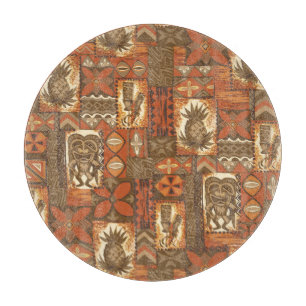 Pomaika’i Tiki Hawaiian Vintage-Tapa Schneidebrett