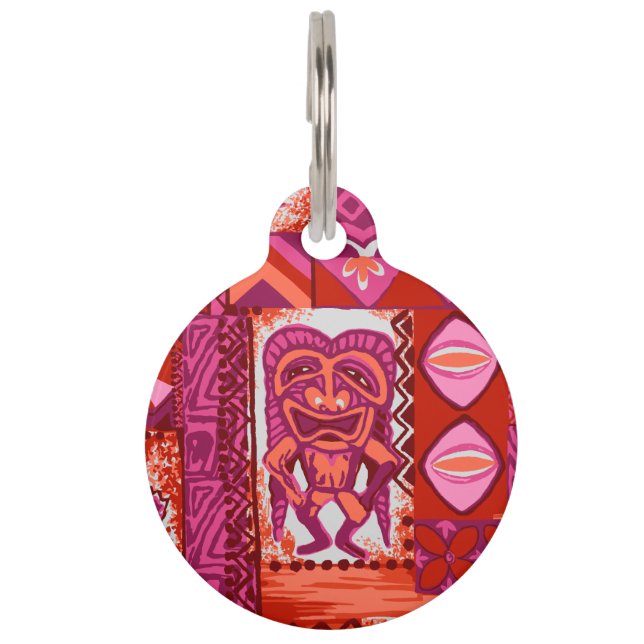 Pomaika'i Tiki hawaiischer Vintager Tapa Tiermarke (Vorderseite)