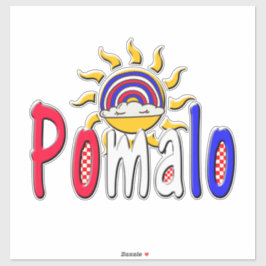 Pomalo – Croatian Relaxation with Sun & Rainbow Aufkleber
