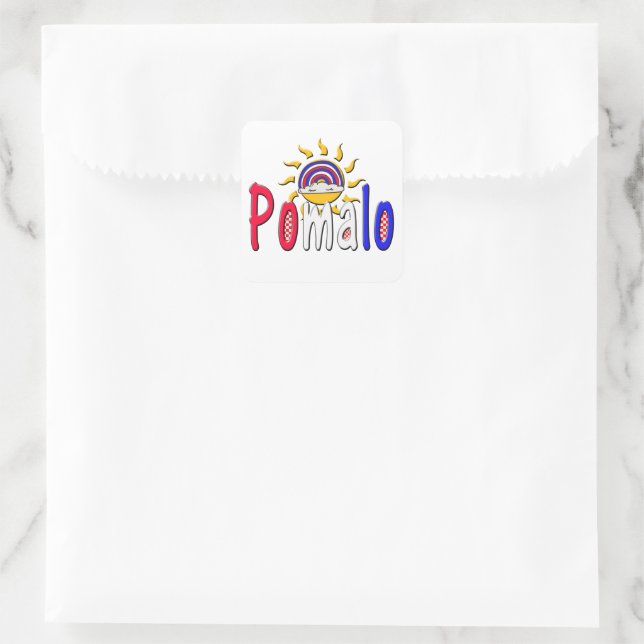 Pomalo - Kroatische Entspannung mit Sonne & Regenb Quadratischer Aufkleber (Tasche)