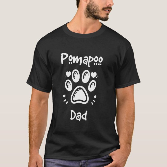 Pomapoo Vater Pomeranian Poodle Mischlings Hund Be T-Shirt (Vorderseite)