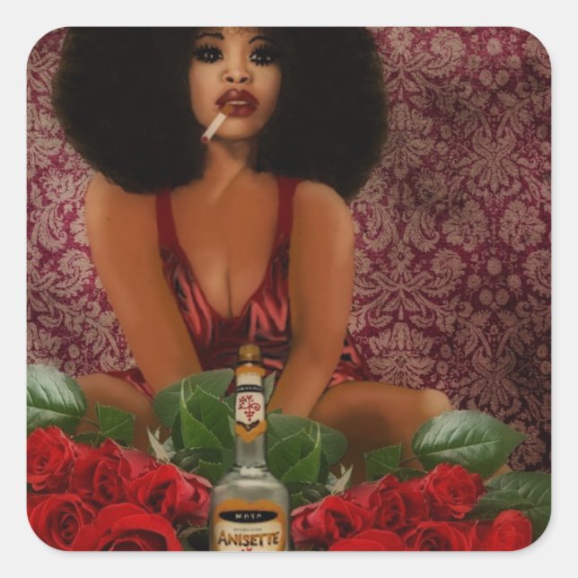 Pomba Gira Quadratischer Aufkleber (Vorderseite)