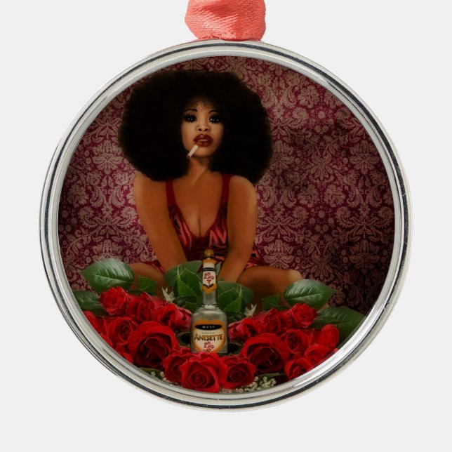 Pomba Gira Silbernes Ornament (Vorne)