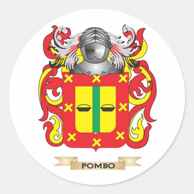 Pombo-Wappen (Familienwappen) Runder Aufkleber (Vorderseite)