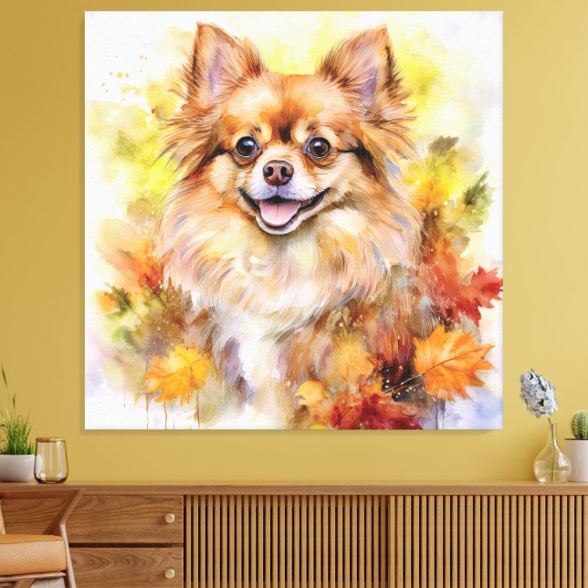 Pomchi Fall Watercolor Leinwanddruck (Insitu (Wohnzimmer))