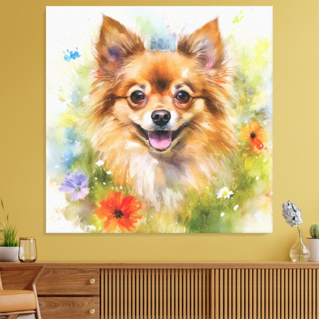 Pomchi Floral Watercolor Leinwanddruck (Insitu (Wohnzimmer))