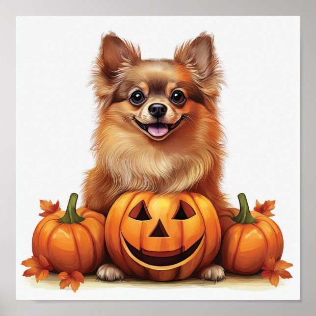 Pomchi und ein Pumpkin Poster (Vorne)