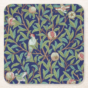 Pomegranat und Little Bird, William Morris Rechteckiger Pappuntersetzer