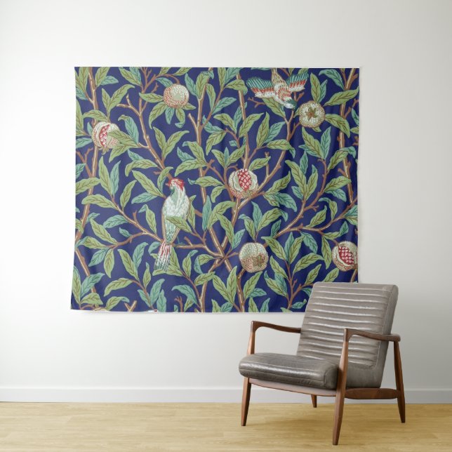 Pomegranat und Little Bird, William Morris Wandteppich (Beispiel (Horizontal))