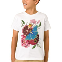 Pomegranat und Luna Moth Children's Basic T - Shir