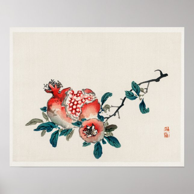 Pomegranat von Kōno Bairei (1844-1895) Poster (Vorne)