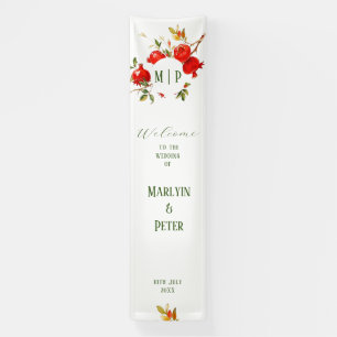 Pomegranat Wasserfarbe Thema Helle Farben Banner