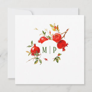 Pomegranat Wasserfarbe Thema Helle Farben Einladung