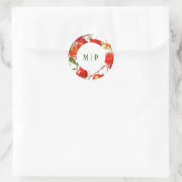 Pomegranat Wasserfarbe Thema Helle Farben Runder Aufkleber