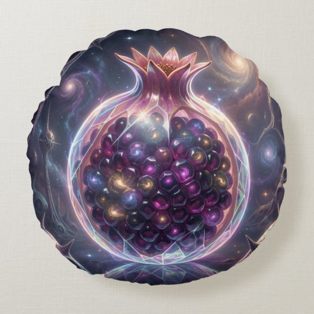 Pomegranate´5 Rundes Kissen (Vorderseite)
