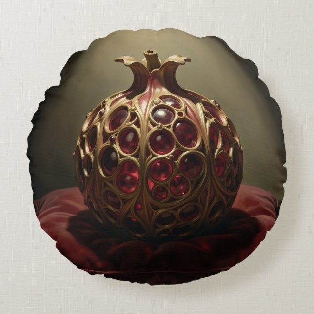 Pomegranate´9 Rundes Kissen (Vorderseite)