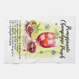 Pomegranate Champagne Punch Rezept Weihnachtsdesig Geschirrtuch