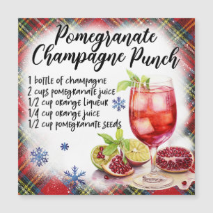 Pomegranate Champagner Punch Magnetkarte