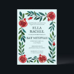 Pomegranate Custom B'nai Bat Bar Mitzvah QR Code Einladung<br><div class="desc">Perfekte Karte, um eine Bar mitzvah, Fledermausmitzvah oder andere jüdische Feier anzukündigen! Handgemachte Kunst für Sie! Vollständig anpassbar! Klicken Sie auf "Personalisieren" oben, um den Text zu bearbeiten und Ihren Link zum QR-Code hinzuzufügen. Klicken Sie auf "Bearbeiten mit dem Design-Tool", um die Schriftart, Farben und Platzierungen anzupassen und das Design...</div>