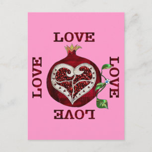 Pomegranate Heart LIEBE Valentine Feiertagspostkarte