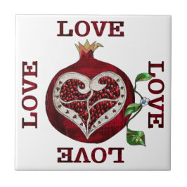 Pomegranate Heart LIEBE Valentine Fliese