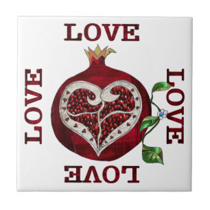 Pomegranate Heart LIEBE Valentine Fliese