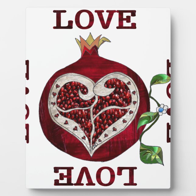 Pomegranate Heart LIEBE Valentine Fotoplatte (Vorderseite)