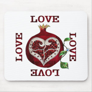 Pomegranate Heart LIEBE Valentine Mousepad