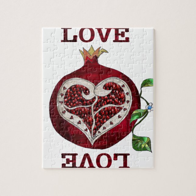 Pomegranate Heart LIEBE Valentine Puzzle (Vertikal)