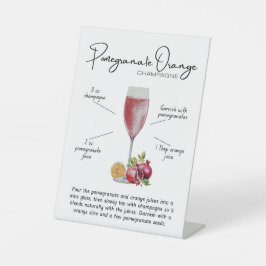 Pomegranate Orange Champagne Cocktail Pedestal Sig Sockelschild